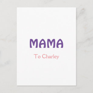 Cartão Postal Mama feliz mães retro roxo adicionar nome texto vi