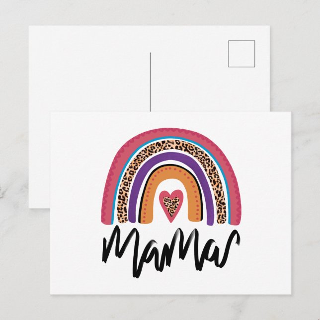 Cartão Postal Mama Leopard Rainbow (Frente/Verso)