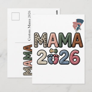 Cartão Postal Mama Personalizado 2026 Pé de Bebê Falso Lembrança