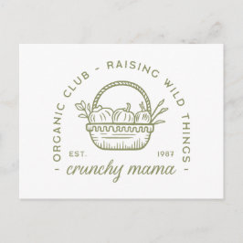 Cartão Postal Mamãe biológica vegetariana ecologicamente compatí