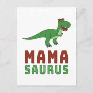 Cartão Postal Mamãe Dinossauro Tiranossauro Rex Dia das Mães