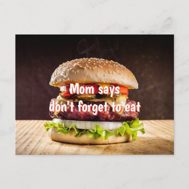 Cartão Postal Mamãe disse para não esquecer de comer (Frente)
