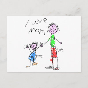 Cartão Postal Mamãe e eu amamos mamãe