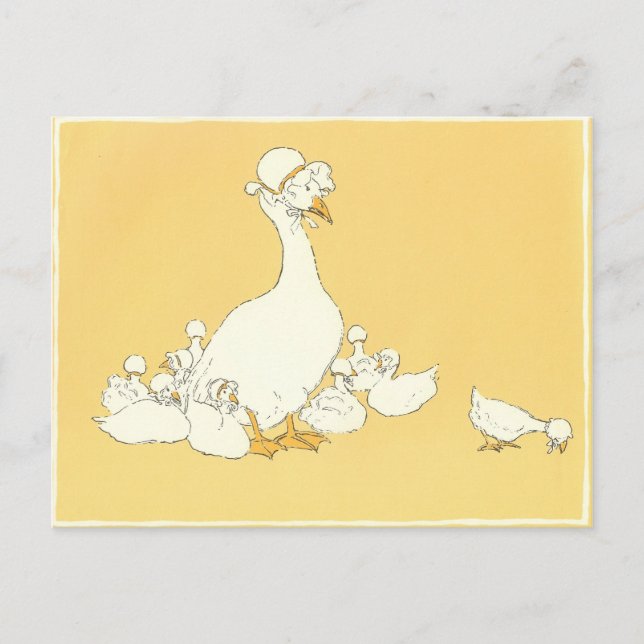 Cartão Postal Mamãe Goose e Seus Pequenos (Frente)