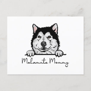 Cartão Postal Mamãe Malamute do Alaska