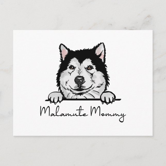 Cartão Postal Mamãe Malamute do Alaska (Frente)