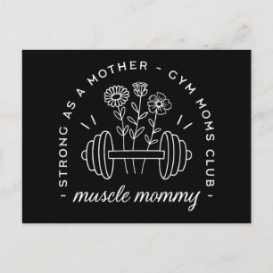 Cartão Postal Mamãe musculos gym mãe forte engraçada