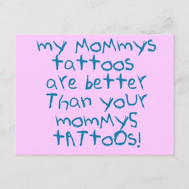 Cartão Postal Mamãe Tattoos Rock! (Frente)