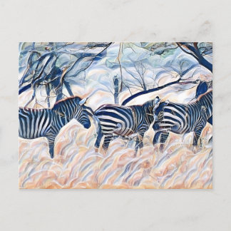 Cartão Postal Mamíferos de zebra