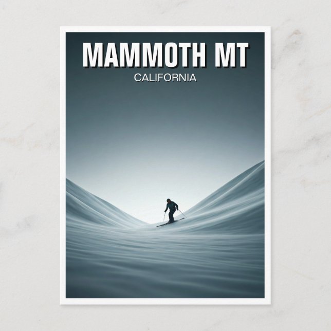Cartão Postal Mammoth Mountain California Skiier Viagem (Frente)