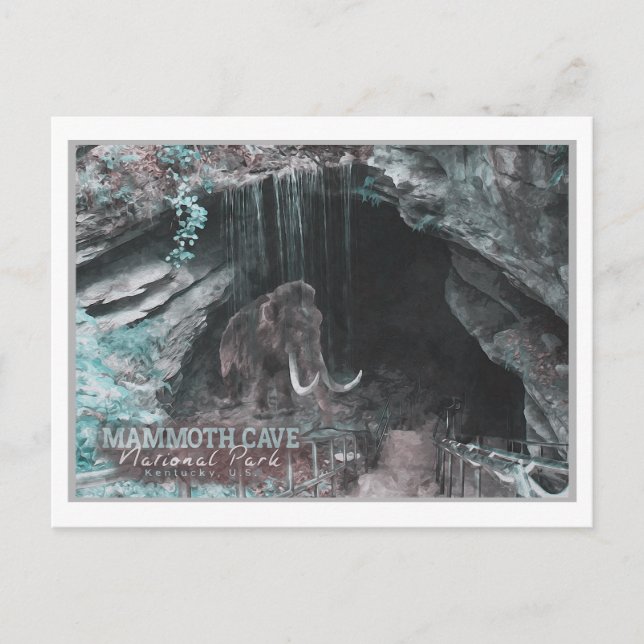 CARTÃO POSTAL MAMMOTH WATERCOLOR - MAMMOTH CAVE - KENTUCKUS (Frente)