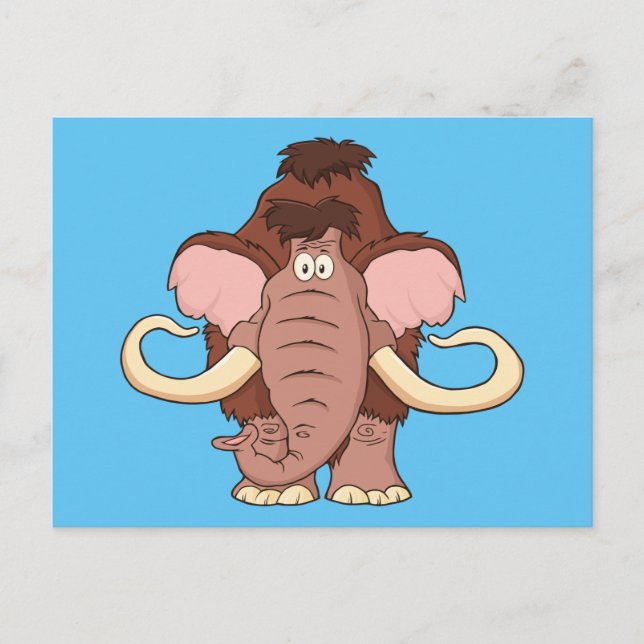Cartão Postal Mammoth Woolly dos desenhos animados (Frente)
