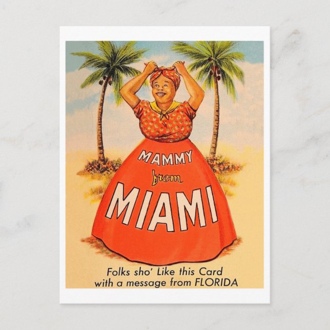 Cartão Postal Mammy de Miami, divertido vintage (Frente)