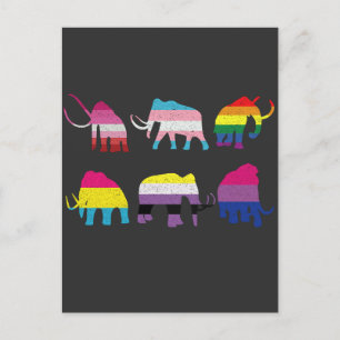 Cartão Postal Mamute Lanoso Bandeira LGBT Trans Mês do Orgulho G