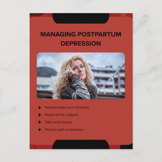 Cartão Postal Managing Postpartum Depression Awareness Design (Frente)