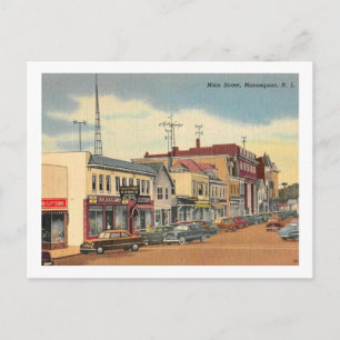 Cartão Postal Manasquan NJ, Rua Principal, Vintage
