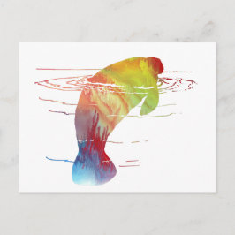 Cartão Postal Manatee art