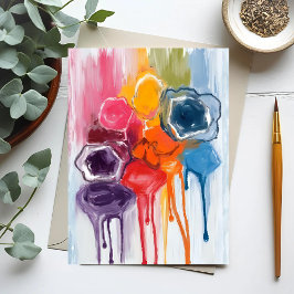 Cartão Postal Mancha de Tinta | Pintura de Artista em Aquarela