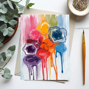 Cartão Postal Mancha de Tinta   Pintura de Artista em Aquarela
