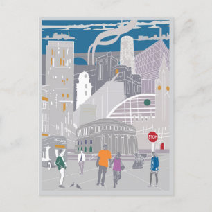 Cartão postal Manchester Illustration Trabalho de