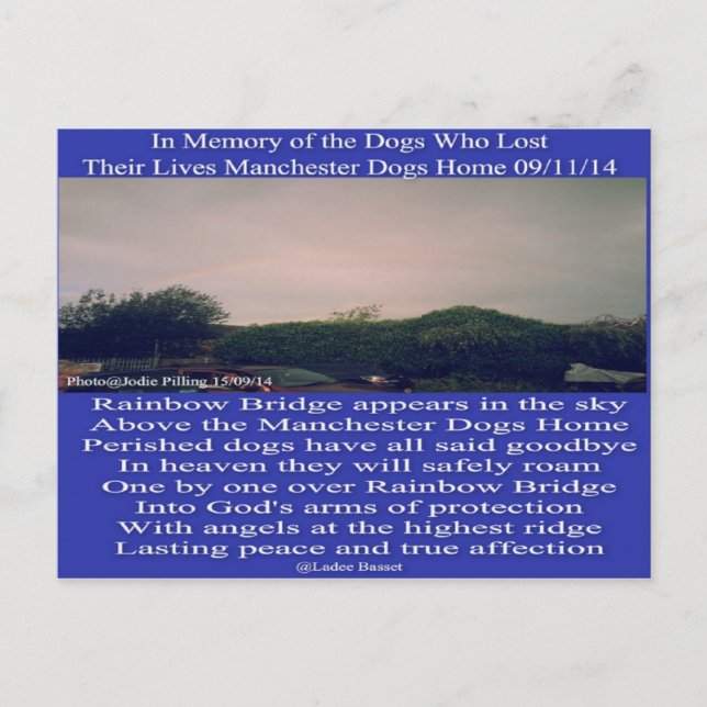 Cartão postal Manchester Rainbow Poem (Frente)