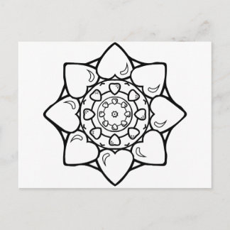 Cartão Postal Mandala 36 corações
