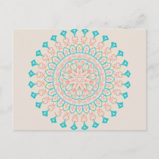 Cartão Postal Mandala abstrata das cores Pastel
