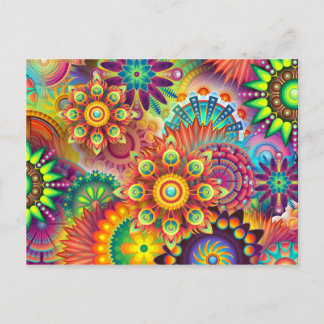 Cartão Postal Mandala Abstrato Spiritual Trippy Espiritual
