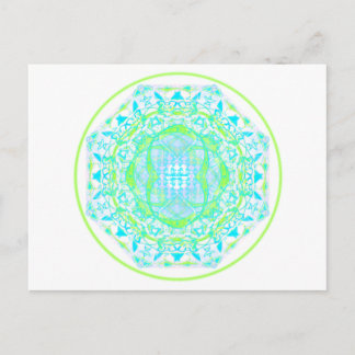 Cartão Postal Mandala_bleu_vert