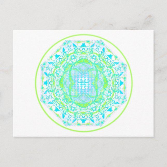 Cartão Postal Mandala_bleu_vert (Frente)