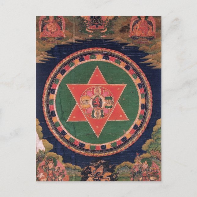 Cartão Postal Mandala budista tibetana de Vajravarahi Vajrayogin (Frente)