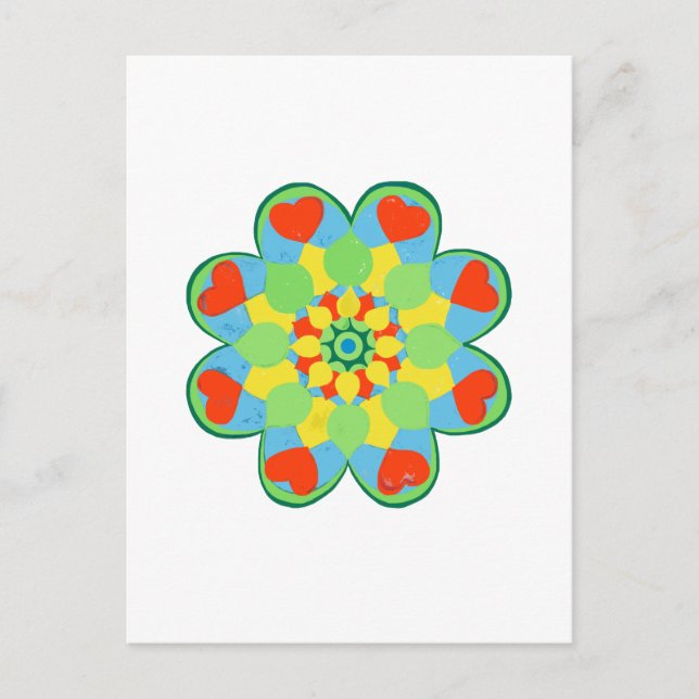 Cartão Postal Mandala Coração de Natal  (Frente)