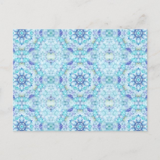 Cartão Postal Mandala de Azulejo Azul (Frente)
