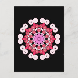 Cartão Postal mandala de cereja florida