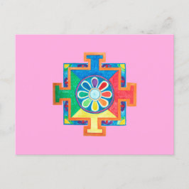 Cartão Postal Mandala de Criação de Aquarela