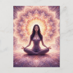 Cartão Postal Mandala de Meditação Brilhante Mulher Nome Persona
