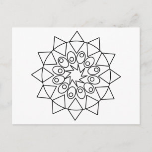 Cartão postal - Mandala Delicada para Colorir