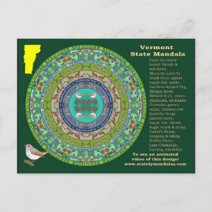 Cartão postal Mandala do Estado Vermont