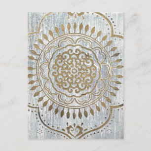 Cartão Postal Mandala Dourado Design