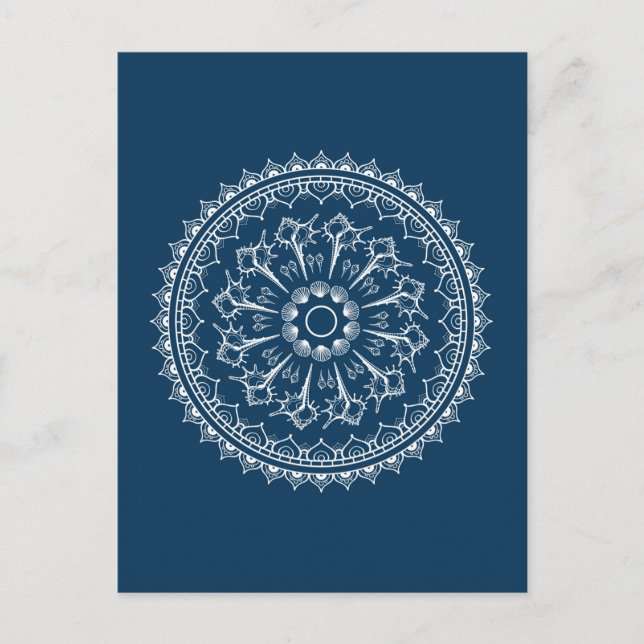 Cartão Postal Mandala Feita De Capas De Costura (Frente)