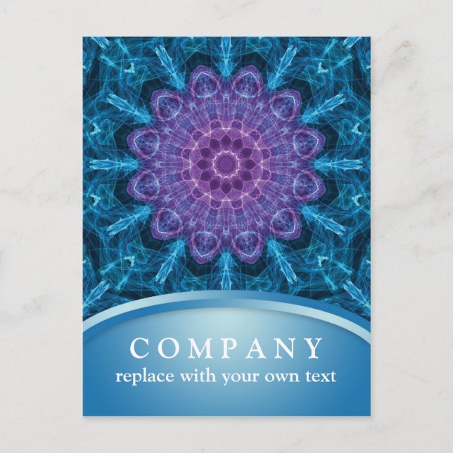 Cartão Postal Mandala Flor Roxa Espiritual (Frente)