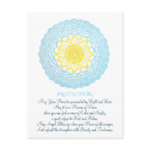 Mandala Inspiradora de Bênçãos Azul Amarelo