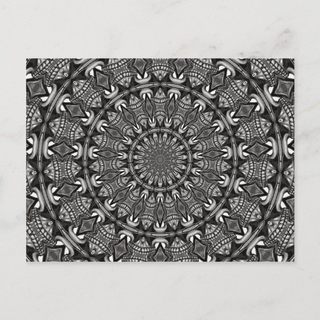 Cartão Postal Mandala Monocromático (Frente)