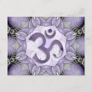 Cartão Postal MANDALA OM - violeta