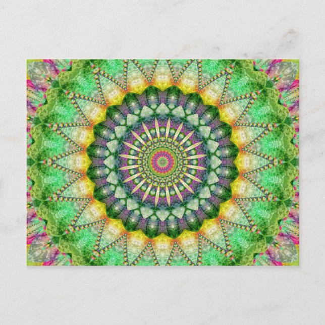 Cartão Postal Mandala Patchwork no.1 criada por Tutti (Frente)