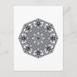 Cartão Postal Mandala Round Ornament
