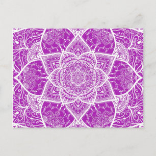 Cartão Postal Mandala roxa e branca - Loergann em Nudibranch