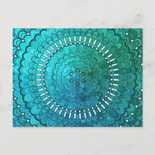 Cartão Postal Mandala Turquesa (Frente)