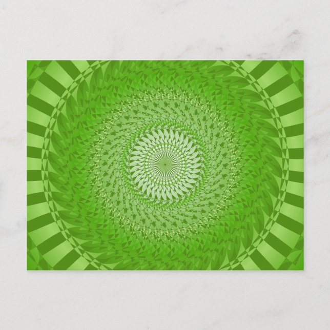 Cartão Postal Mandala verde do Sol (Frente)
