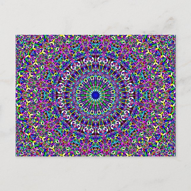 Cartão Postal Mandalas da Selva Boêmia Feliz (Frente)